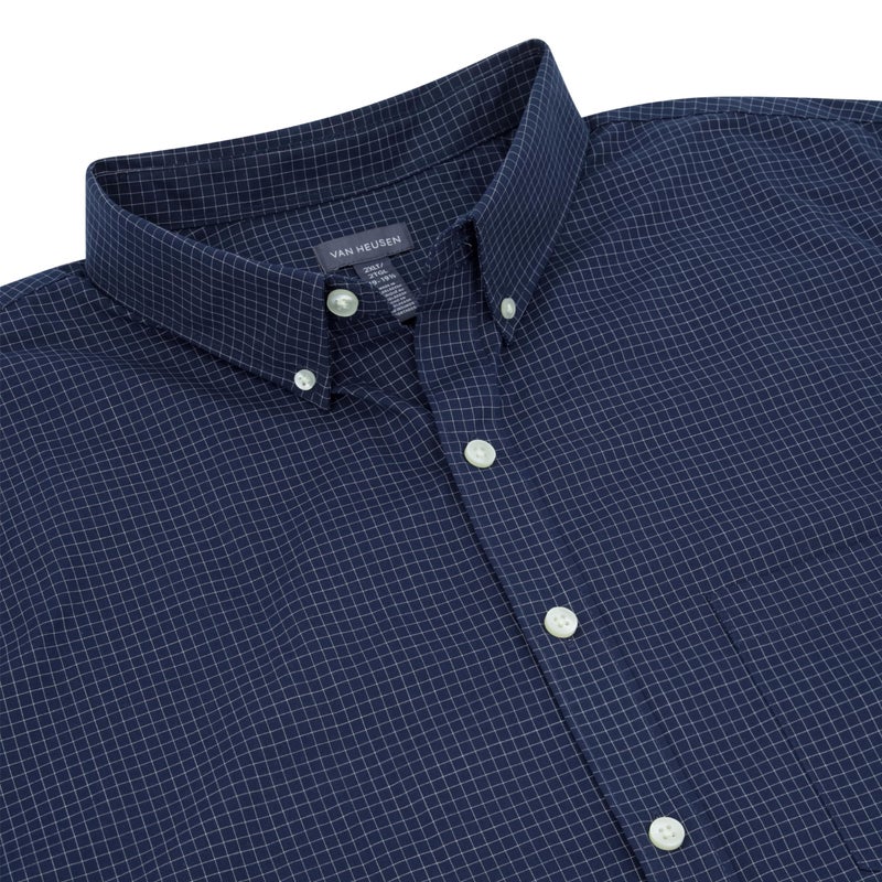 Van Heusen Men's big Big and Tall Wrinkle Free Short Sleeve Button Down Shirt Shirt, -carbon blue, 2X-Large - Image 4